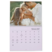 Custom Family Photo | Personalized Soft Lavender カレンダー (2月 2027)