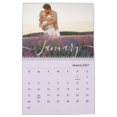 Custom Family Photo | Personalized Soft Lavender カレンダー (1月 2027)
