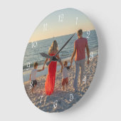 Custom Family Photo Round ラージ壁時計 (傾斜)