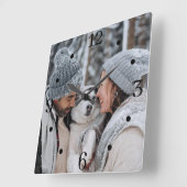Custom Family Photo Square Wall Clock スクエア壁時計 (傾斜)