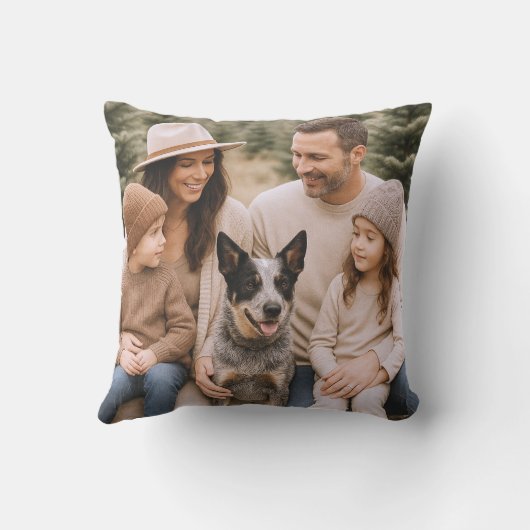 Custom Family Photo Throw Pillow クッション (裏面)