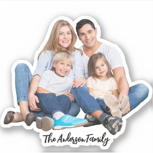 Custom Family Photo Vinyl Sticker – Waterproof Dec シール (正面)