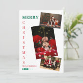 Custom family photos merry christmas Card シーズンカード (スタンド正面)