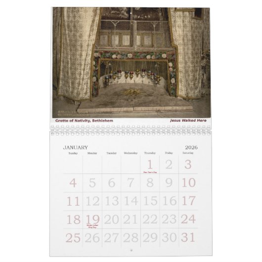 Custom Family Planner Sacred Holy Land Sites カレンダー (1月 2026)