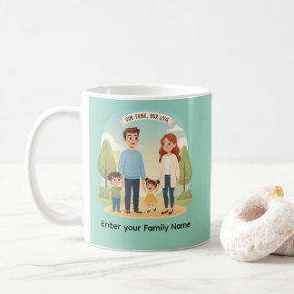 Custom Family Portrait Our Tribe Our Love コーヒーマグカップ