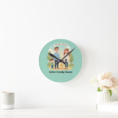 Custom Family Portrait Our Tribe Our Love ラウンド壁時計 (ホーム)