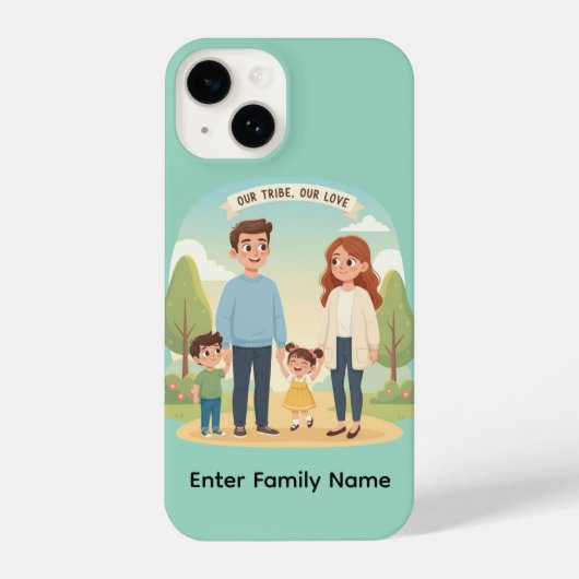 Custom Family Portrait Our Tribe Our Love iPhoneケース (裏面)