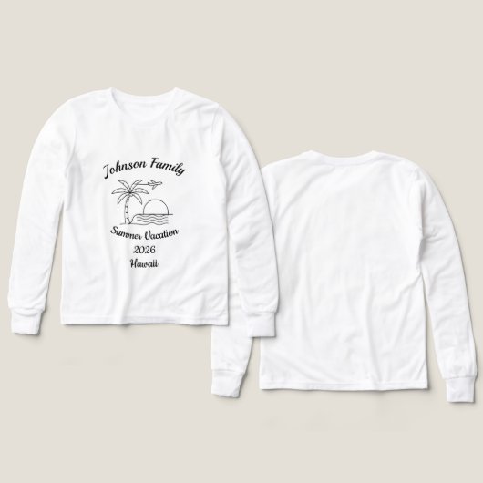 Custom Family Reunion Beach Summer Vacation White (デザイン 正面＆背面)