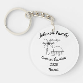 Custom Family Reunion Beach Summer Vacation White キーホルダー