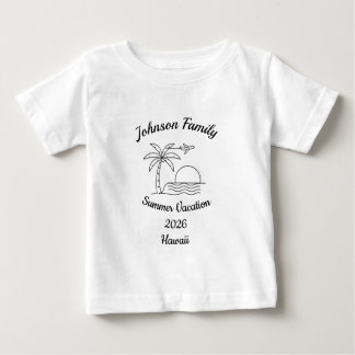 Custom Family Reunion Beach Summer Vacation White ベビーTシャツ
