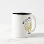 Custom Family Reunion Gold Heart Tree Keepsake ツートーンマグカップ (正面右)