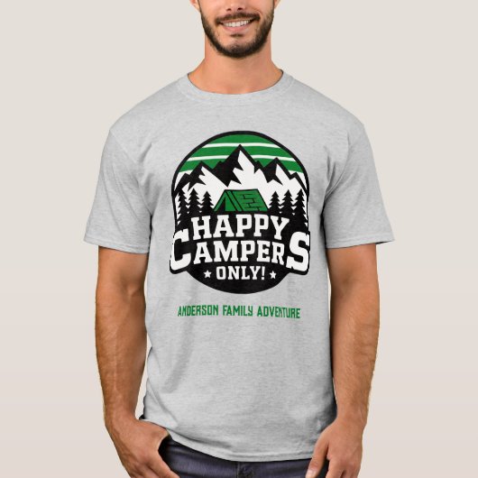 Custom Family Reunion Happy Campers Mountain Tシャツ (正面)