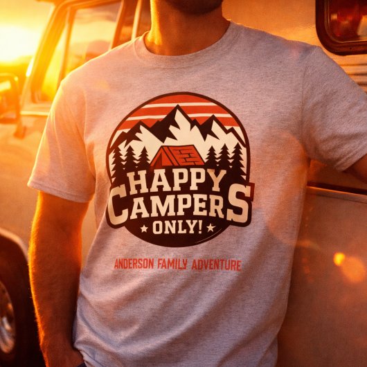 Custom Family Reunion Happy Campers Mountain Tシャツ