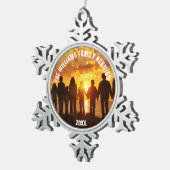 Custom Family Reunion Photo 2025 スノーフレークピューターオーナメント (右)