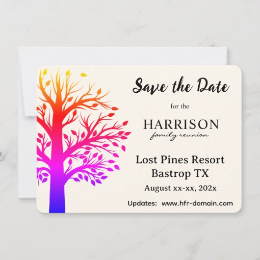 Custom Family Reunion Venue and Dates Flat ノートカード (正面)