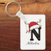 Custom Family Santa Holiday Keychain for Him & Her キーホルダー (正面)