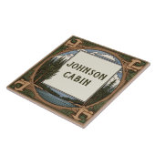 Custom Family Surname Lakehouse Cabin Name Sign タイル (側面)