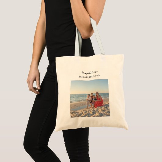 Custom Family Tote Bag – Holiday Photo Design with トートバッグ (正面(商品))