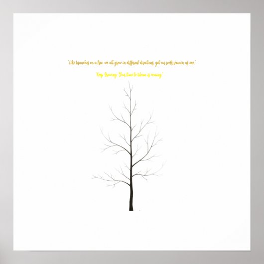 Custom Family Tree: Elegant Minimalist Art ポスター (正面)