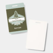 Custom Family Tree Logo Reunion Name Badge バッジ (正面＆裏面)