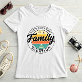 Custom Family Vacation; Retro Summer City Badge Tシャツ