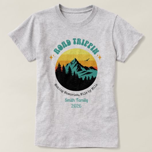 Custom Family Vacation Road Outdoor Trip Matching Tシャツ (デザイン正面)