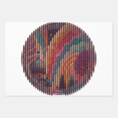 Custom Fantasy Dome Striped Gift Wrap (Set of 3) ラッピングペーパーシート (正面3)