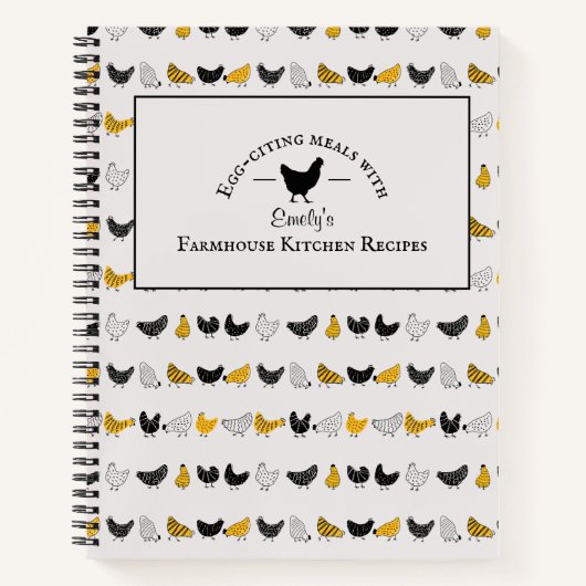 Custom Farmhouse Kitchen Chicken Recipe ノートブック (正面)