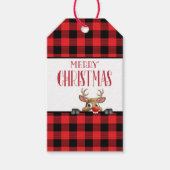 Custom Farmhouse Red Black Buffalo Check Plaid ギフトタグ (正面)