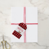 Custom Farmhouse Red Black Buffalo Check Plaid ギフトタグ (より糸付き)