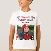 Custom Fast One Pit Crew Kids Tシャツ (正面)