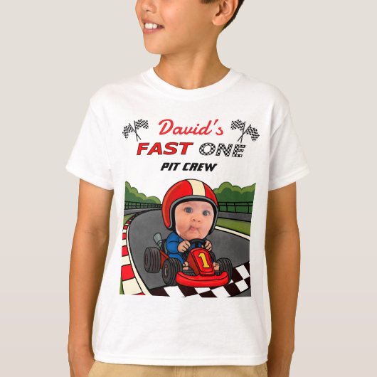 Custom Fast One Pit Crew Kids Tシャツ (正面)