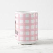 Custom Father's Day Gift Pink Gingham Pattern Mug コーヒーマグカップ (中央)