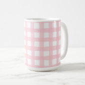 Custom Father's Day Gift Pink Gingham Pattern Mug コーヒーマグカップ (正面右)