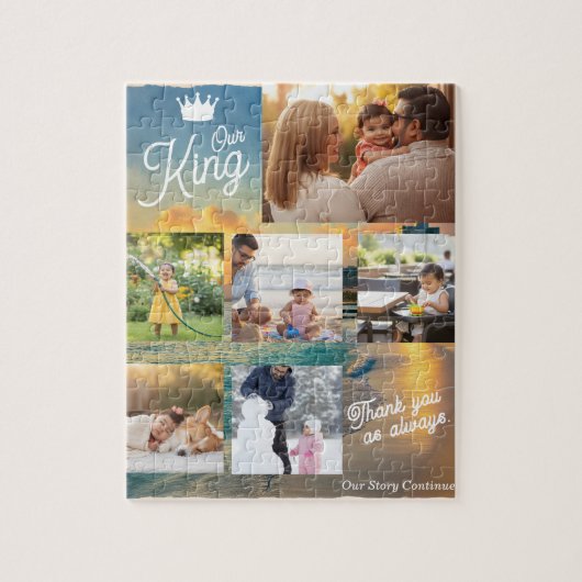 Custom Father's Day Photo Collage | Our King ジグソーパズル (縦)