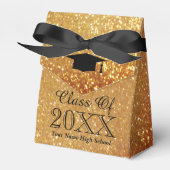 Custom faux gold image class of graduation party フェイバーボックス (正面サイド)