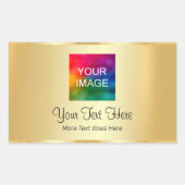 Custom Faux Gold Upload Your Photo Business Logo 長方形シール (正面)