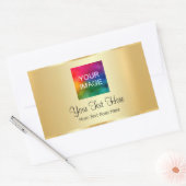 Custom Faux Gold Upload Your Photo Business Logo 長方形シール (封筒)