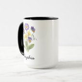 Custom February Birth Flower - Personalized Name マグカップ (正面左)