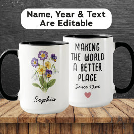 Custom February Birth Flower - Personalized Name マグカップ