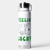 Custom Feelin' Lucky Positive Affirmation & Aces ウォーターボトル (背面)