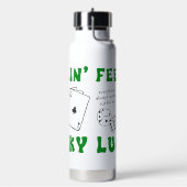 Custom Feelin' Lucky Positive Affirmation & Aces ウォーターボトル (左面)