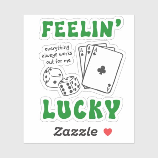 Custom Feelin' Lucky Positive Affirmation & Aces シール (シート)