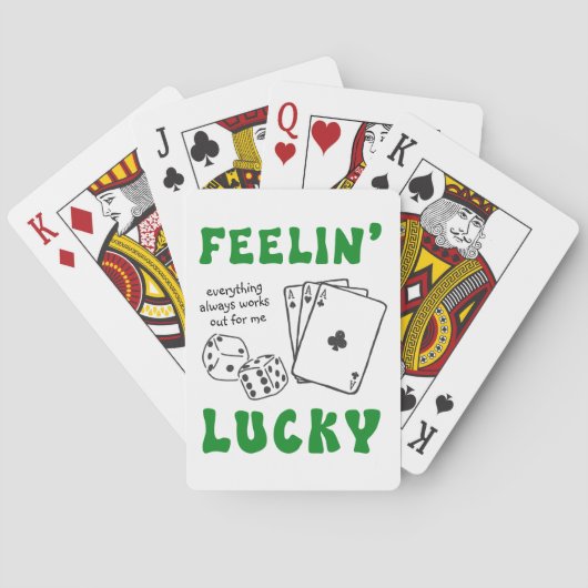 Custom Feelin' Lucky Positive Affirmation & Aces トランプ (裏面)