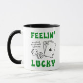 Custom Feelin' Lucky Positive Affirmation & Aces マグカップ (左)