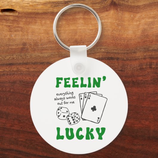 Custom Feelin' Lucky Postive Affirmation キーホルダー (裏面)