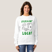 Custom Feelin' Lucky Postive Affirmation スウェットシャツ (正面フル)