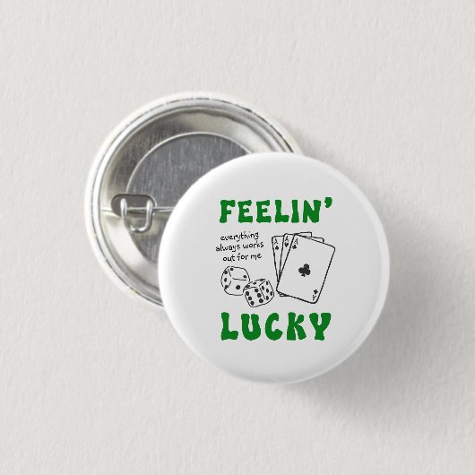 Custom Feelin' Lucky Postive Affirmation 缶バッジ (正面&裏面)
