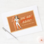 Custom Female Baseball Player Sticker 長方形シール (封筒)