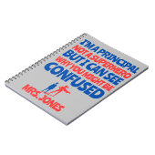 Custom Female Principal funny Superhero red blue ノートブック (左側)